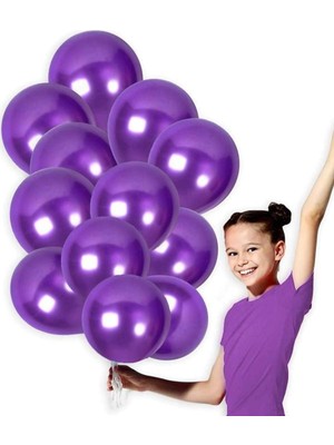 Vatan Balon Metalik Mor (100 Lü Paket)