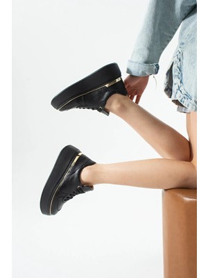 Dericia Shoes Nica Hakiki Deri Kadın Günlük Rahat Sneaker Ayakkabı