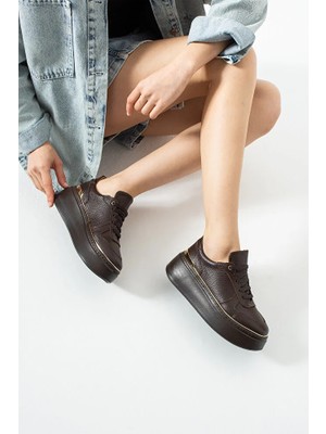 Dericia Shoes Nica Hakiki Deri Kadın Günlük Rahat Sneaker Ayakkabı