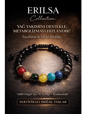 Tesbih Atölyesi Erilsa Sertifikalı Zayıflama Tiroid Guatr Bilekliği - Akik Jasper Zebercet Kalsit Amazonit Sodalit Serpanti