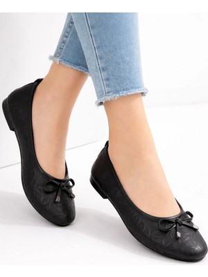 OEY Fashions Jnues Siyah Deri Babet Ayakkabı