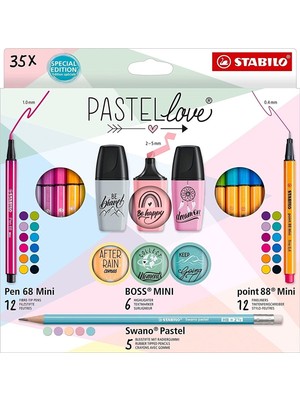 Stabilo Fosforlu Kalem (İşaret Kalemi) Pastel Love Mini Okul Seti 35 Parça Eo77/5-9