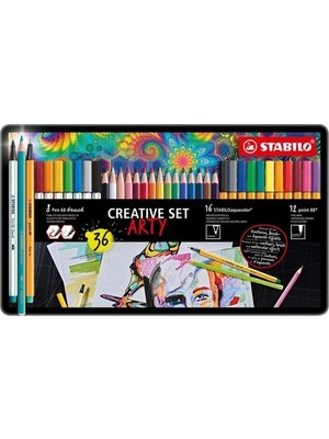 Stabilo Kreatif Set Arty 36 Renk Metal Kutu 87/3193