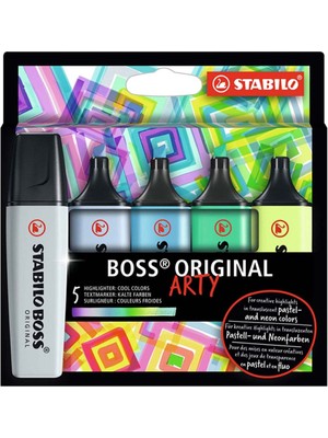 Stabilo Soğuk Renkler Fosforlu Kalem (İşaret Kalemi) 5 Renk Set Yeni 70/5-02-2-20