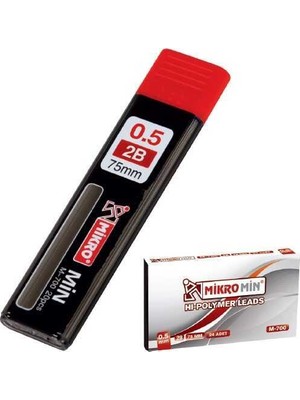 Mikro 75 Mm 2B Mekanik Kurşun Kalem Ucu Min 0.5 Mm M-70005  24 Lü Paket Türkiye Menşeli