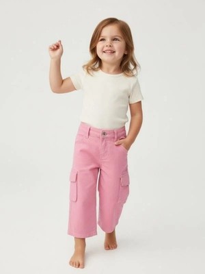 Zekids Kız Bebek Kargo Cepli Pantolon