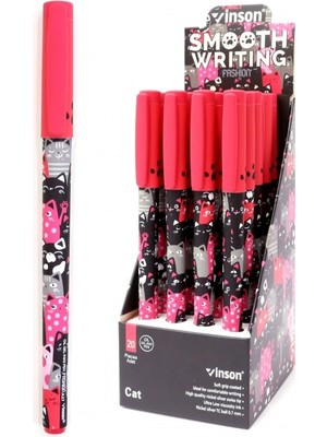 Vinson Maxx Jel Tükenmez Kalem Yazım Rengi Mavi 0.7 Mm Vinson Desenli A27 (20 Li Paket)