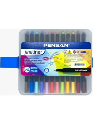 Pensan Fineliner Keçe Uç Kalem 24 Renk Pvc Kutu 6500 Hp