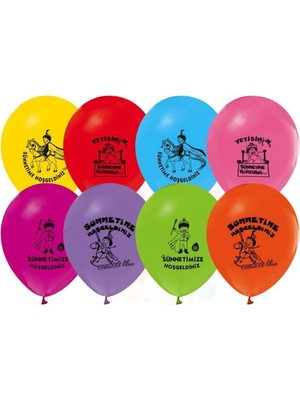 Nedi Balon Baskılı Sünnetime Hoşgeldiniz Karışık Npm-72112 (100 Lü Paket)