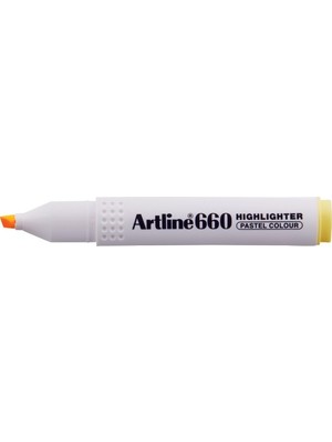 Artline Fosforlu Kalem (İşaret Kalemi) Kesik Uç 1,0-4,0 Mm Pastel Yellow Sarı 660 (12 Li Paket)