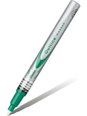 Pentel Msp60-Zd Markör Dekorasyon Kalemi Kontürlü Outline Paint Yeşil (12 Li Kutu)