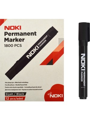 Noki Markör Kalem Kesik Uç Siyah 1800Pcs (12 Li Paket)