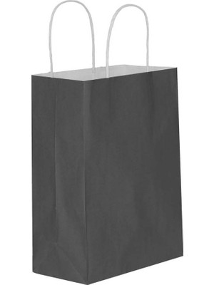 Umur Karton Çanta (Hediye Çantası) 12X32X40Cm 90 Gram Siyah Beyaz Kraft (25 Li Paket)