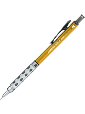Pentel 0.5 Metal Gövdeli Gizli Uç Teknik Çizim Ve Yazı Versatil Kalem Sarı Pg1015C-Xx