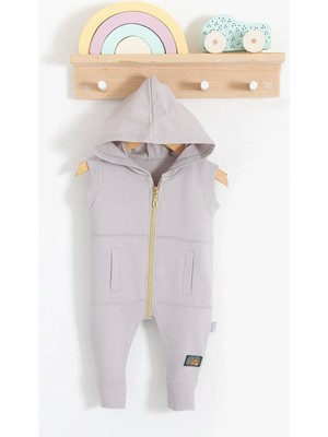 SHC4200 Cepli Kısa Kol Fermuarlı % 100 Pamuk Erkek Bebek Tulumu