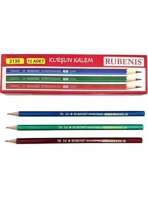 Rubenis Kurşun Kalem Mercanlı HB 2130 (12 Li Paket)