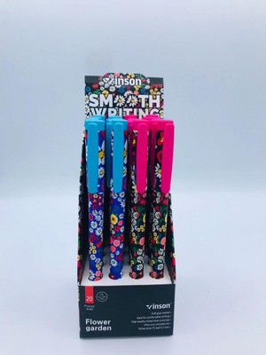Vinson Maxx Jel Tükenmez Kalem Yazım Rengi Mavi 0.7 Mm Vinson Desenli A24 (20 Li Paket)