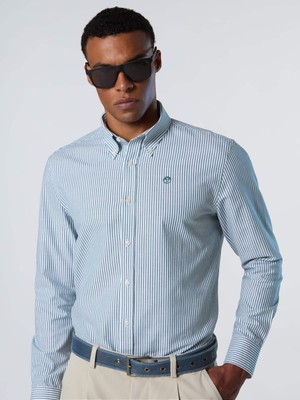 North Sails Regular Fit Uzun Kollu Oxford Düğmeli Yaka Çizgili Organik Pamuk Gömlek