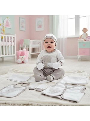 0-3 Ay Bebeklere Gaye Organik Pamuk Ayıcık Panda Nakışlı 10 Lu Set