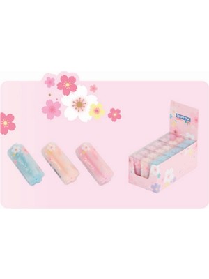 Gıpta Silgi Transparent Çiçekli Şekilli K234300 (18 Li Paket)