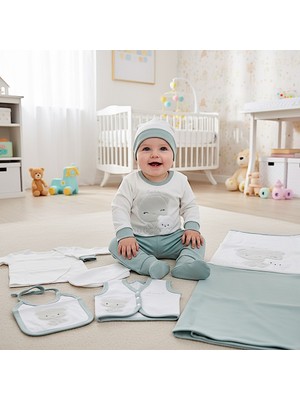 0-3 Ay Bebeklere Gaye Organik Pamuk Ayıcık Panda Nakışlı 10 Lu Set