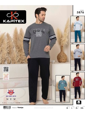 Kapitex 5876 Erkek Uzun Kol Pijama Takım