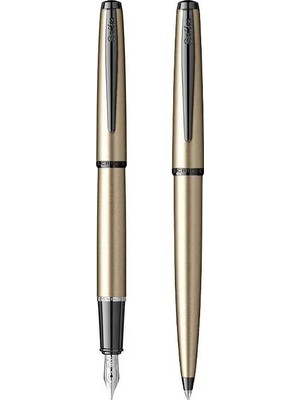 Scrikss Dolmakalem + Tükenmez Kalem İkili Set Saten Gri 78Ms