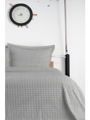 Merinos Tek Kişilik Battaniye Seti 2 Parça Antibakteriyel Gri Desenli 160 x 220 cm Polyester