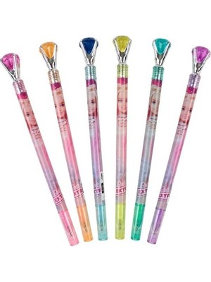 Dolphin Jel Tükenmez Kalem Barbie Taşlı 6 Renk B-170 (48 Li Paket)