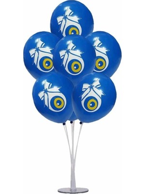 Vatan Balon Nazar Boncuğu Baskılı Koyu Mavi VT912 (100 Lü Paket)