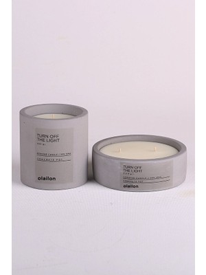 olailon Kakao & Krema Kokulu Beton Mum | Ikili Set | Dekoratif & Modern Tasarım