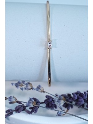 Calperia Gold Renk Kelepçe Model Zirkon Taşlı Çelik Bileklik Kaliteli