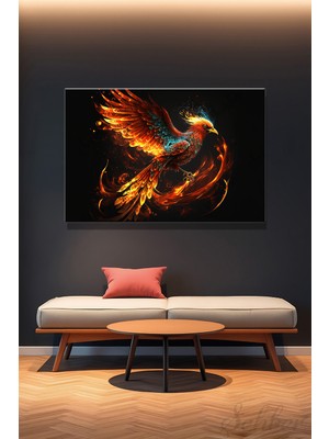 Şehber Yatay Tekli Kanvas Duvar Tablosu Modern Salon Mutfak Yatak Odası Ofis Anka Kuşu