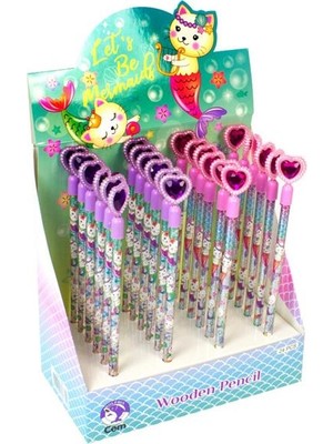 Dolphin Meowmaid Başlıklı Kurşun Kalem Kalp Mm-7148 (24 Lü Paket)