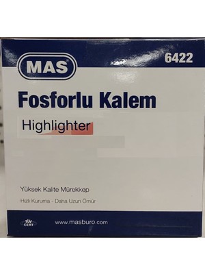  mas fosforlu kalem (ışaret kalemi) pastel yeşil 6422 (12 li paket)