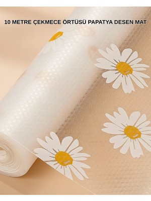 Hayat Store 10 Metre Papatya Desenli Dolap Içi Kaymaz Koruyucu Mat - Lisinya