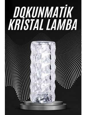 Hayat Store Kristal Lamba Masa Lambası Şarjlı Masa Lambası Dokunmatik Sensör USB Şarjlı - Lisinya