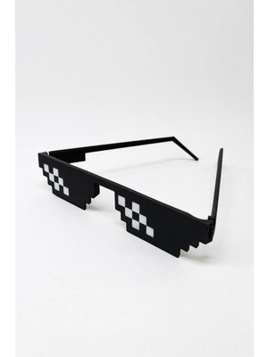 DU&ER Katlanabilir Pikselli Gözlük – Komik Thug Life Tarzı AKSESUAR86474 (3d Üretim, Eğlenceli Stil)