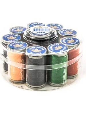 Hayat Store Altın Yaprak Dikiş Ipliği Seti 10'lu Yuvarlak Kutulu ( Lisinya )