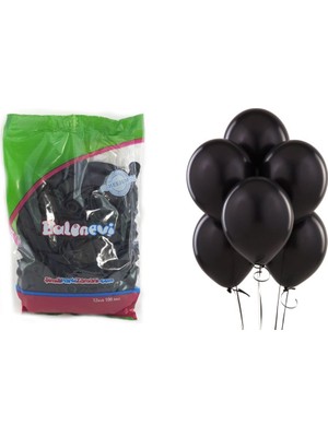 Bafix 12" Baski Balonu Metalik Siyah BBM12100-07 (100 Lü Paket)