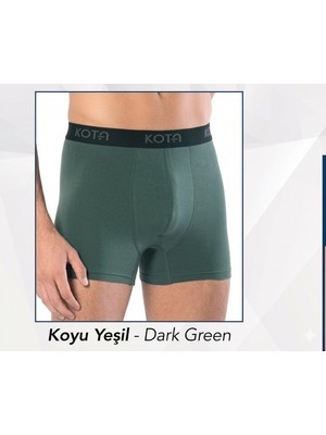 Kota 1010 Erkek Modal Boxer Koyu Yeşil 6'lı Paket