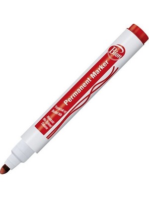  mas bion permanent markör kalem (koli kalemi) yuvarlak uçlu kırmızı 9175 (12 li paket)