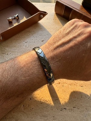 Meneva Aksesuar Hematit Doğal Taş Özel Kesim Unisex Bileklik
