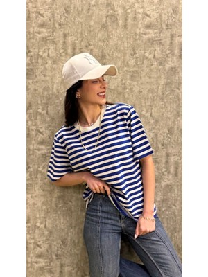 Leilaa Çizgili Basic T-Shirt
