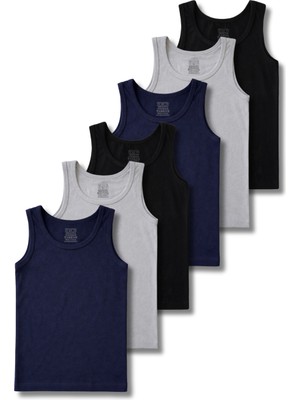 Panfilia %95 Pamuklu Erkek Çocuk Likralı Penye Atlet 6'lı Set / Fanila / İç Çamaşır