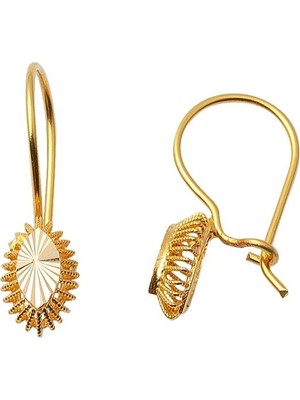 Bilezikci Göz Taşsız Altın Sarkaç Küpe