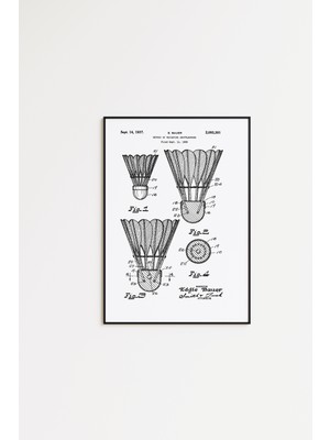 Pegziz Badminton Tüytop Poster Çerçeveli Tablo Spor Duvar Tablosu