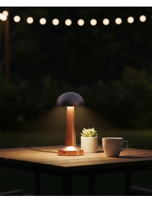 Hayat Store Modern Bronz Masa Lambası 3 Renk LED Dokunmatik Şarjlı Model - Lisinya