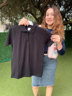 bebexy  Erkek Siyah Polo Yaka Tişört