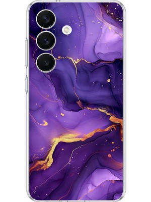 TechTree Samsung Galaxy S26 Uyumlu Ametist Taşı Mor Mermer Baskılı Silikon Kılıf